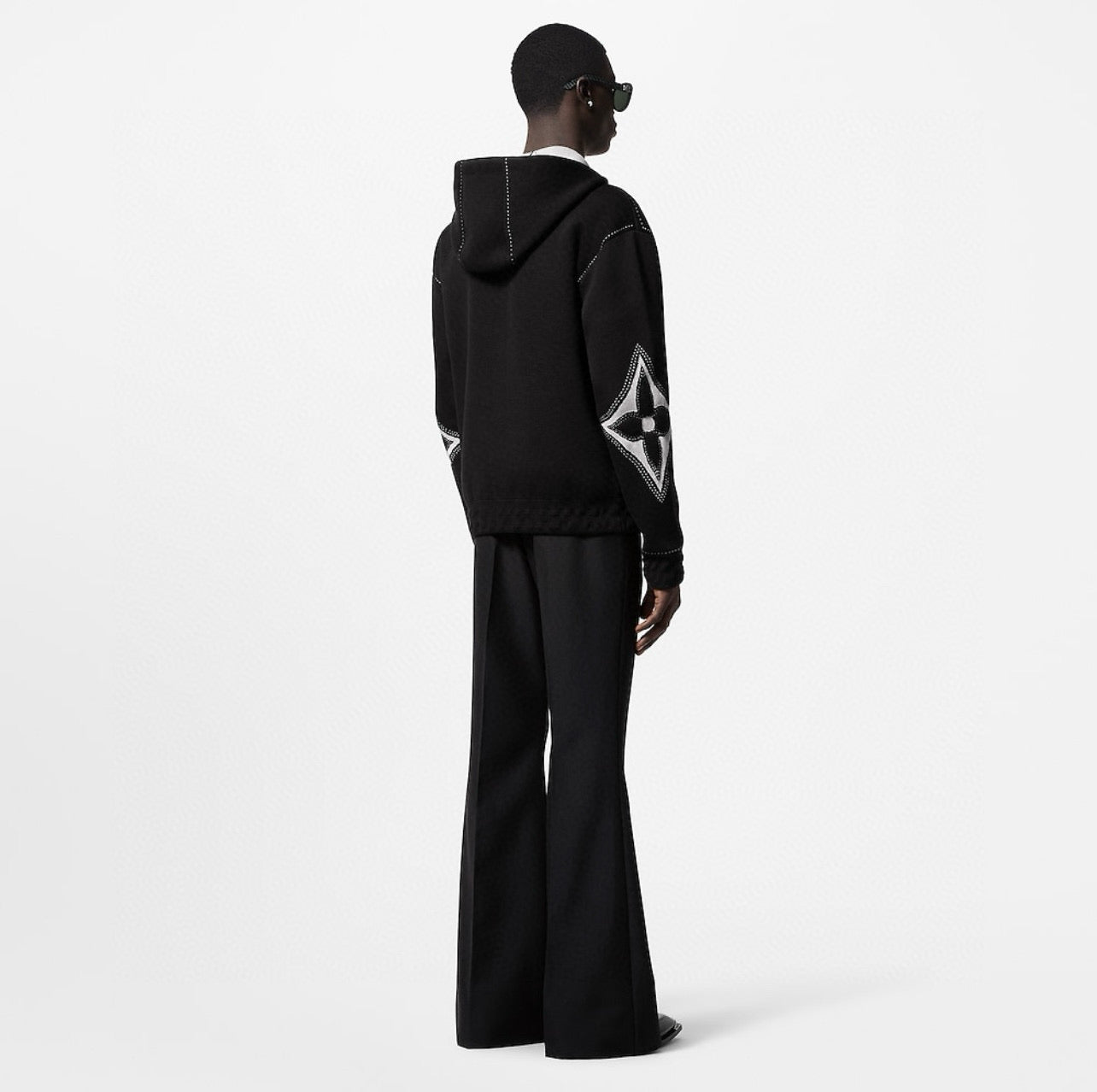 black zip-up hoodie