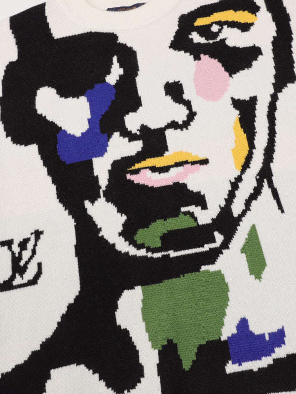 artistic graphic sweater