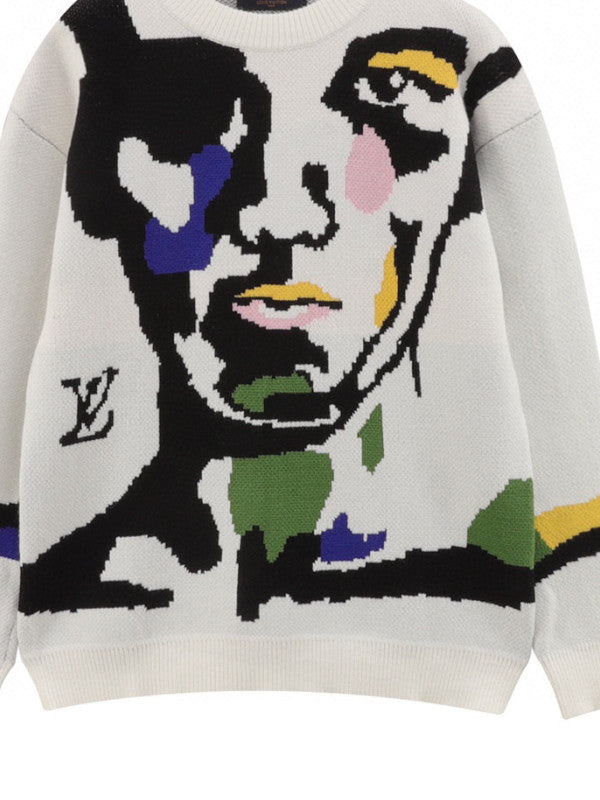 artistic graphic sweater