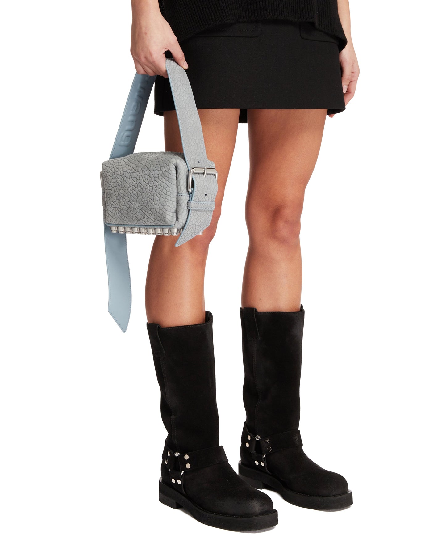blue ricco small leather bag