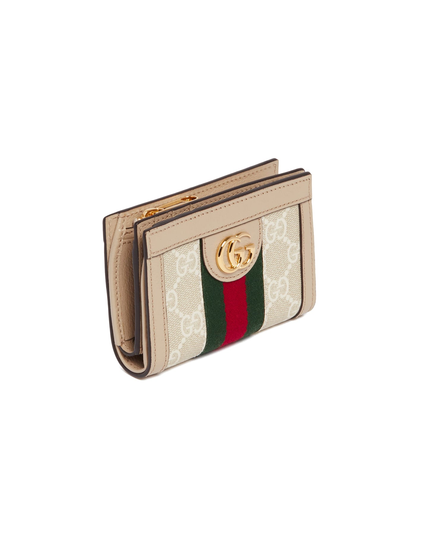 beige bi-fold ophidia wallet