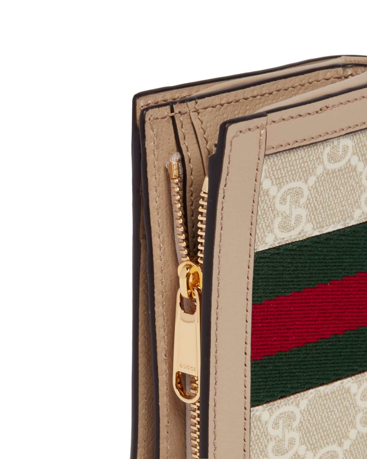 beige bi-fold ophidia wallet