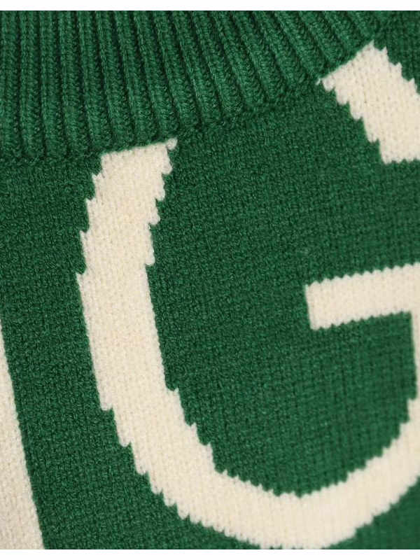 logo-intarsia wool jumper