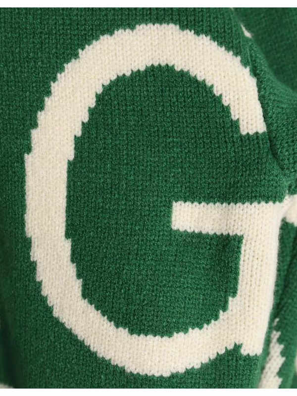 logo-intarsia wool jumper