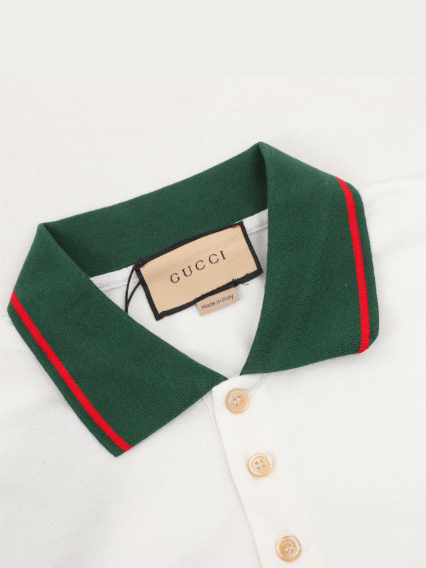web-stripe jersey polo shirt
