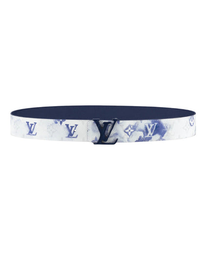 LV Initiales Reversible Belt – Blue/White Monogram