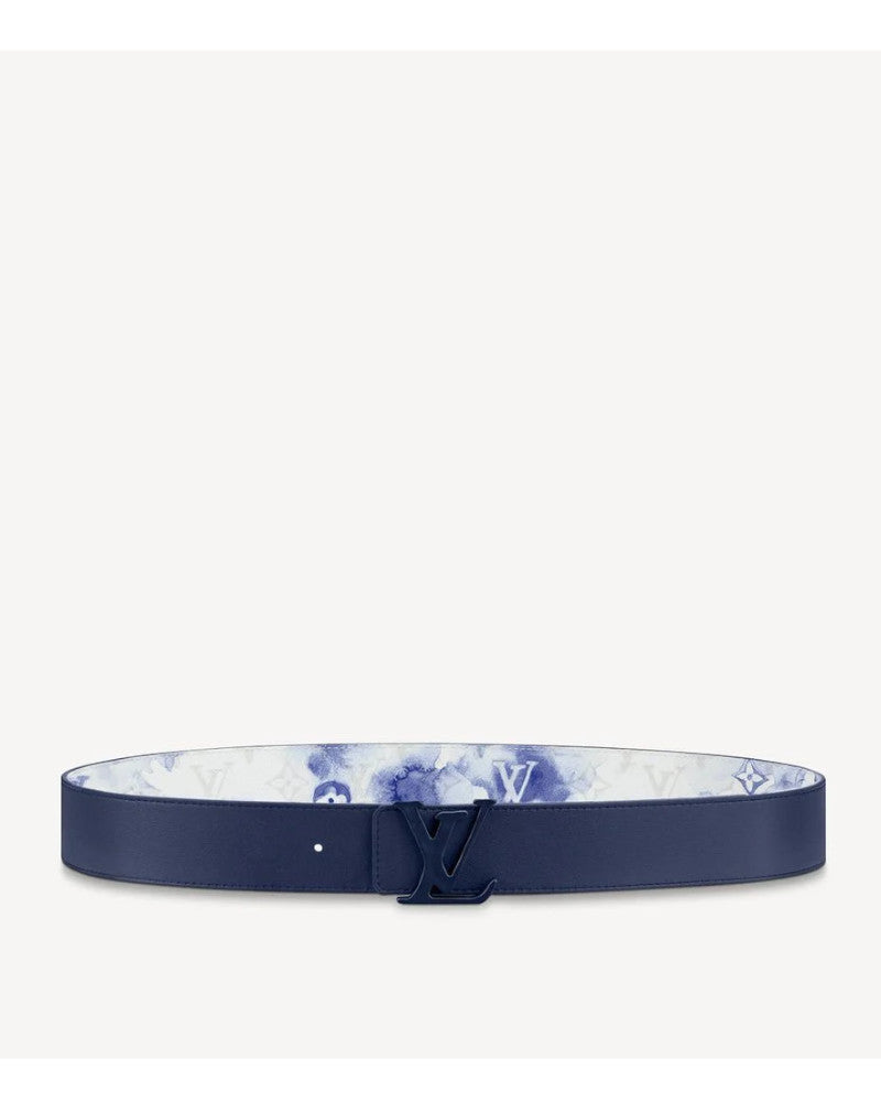 lv initiales reversible belt – blue/white monogram