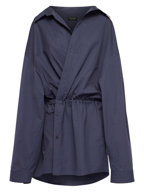 balenciaga cotton mini shirt dress