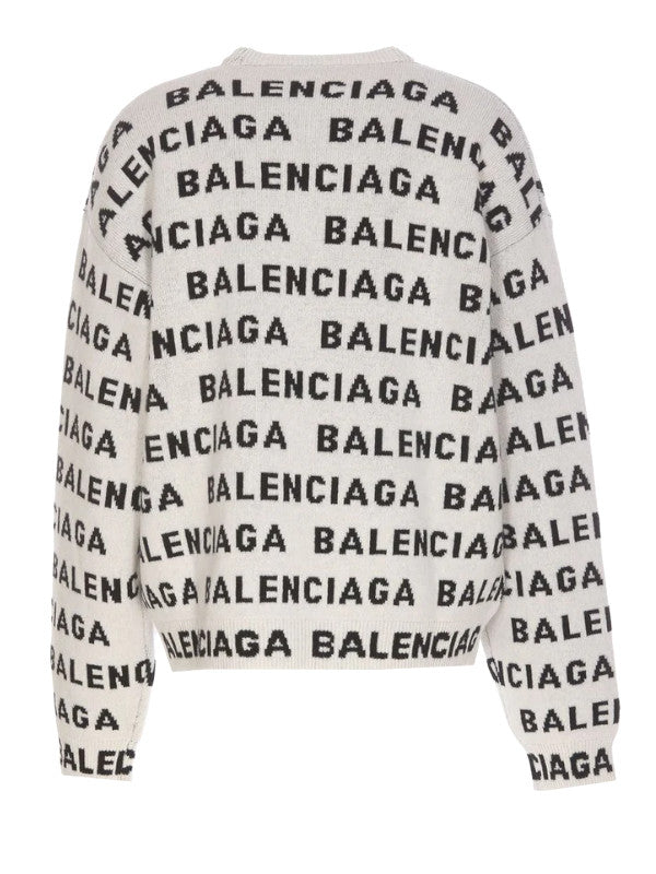 logo jacquard knit sweater