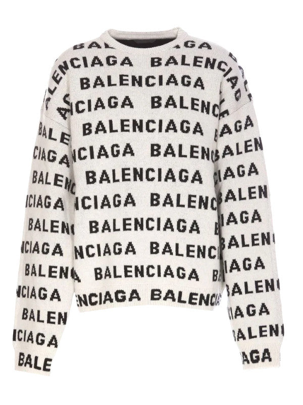 logo jacquard knit sweater