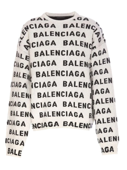 Logo Jacquard Knit Sweater