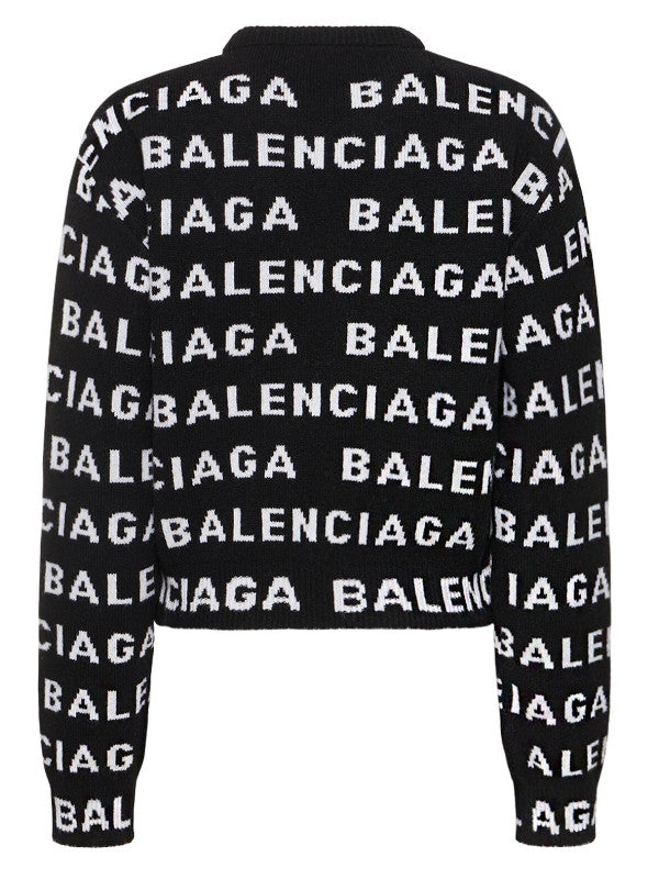 logo jacquard knit sweater