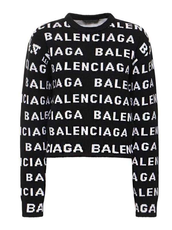 logo jacquard knit sweater