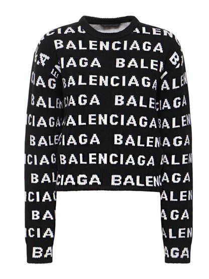 Logo Jacquard Knit Sweater