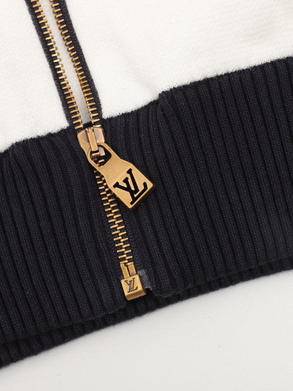 knitted cotton sailor blouson