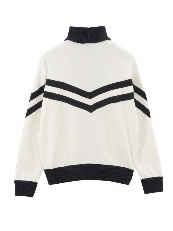 knitted cotton sailor blouson