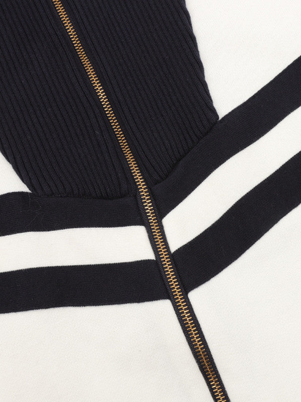 knitted cotton sailor blouson