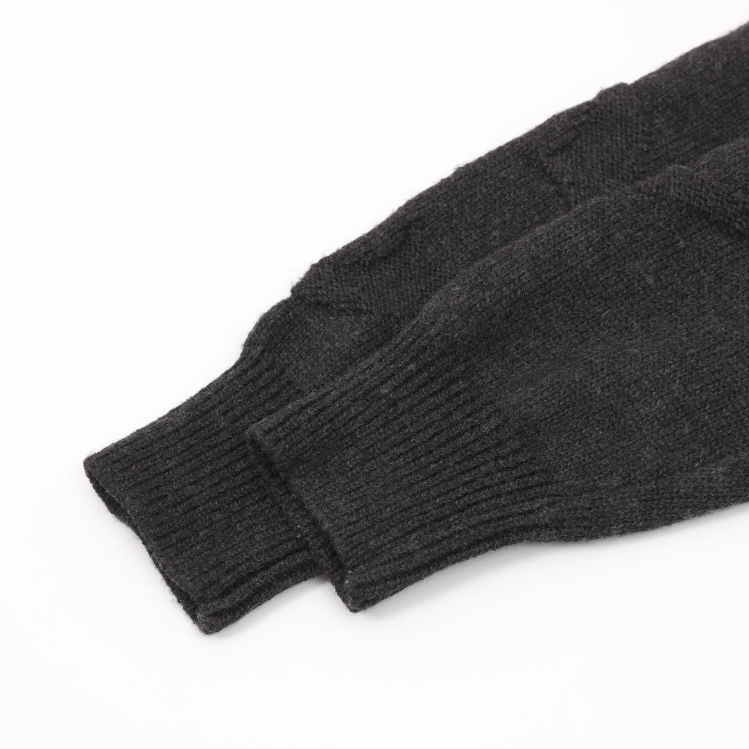 louis vuitton monogram wool half-zip sweater