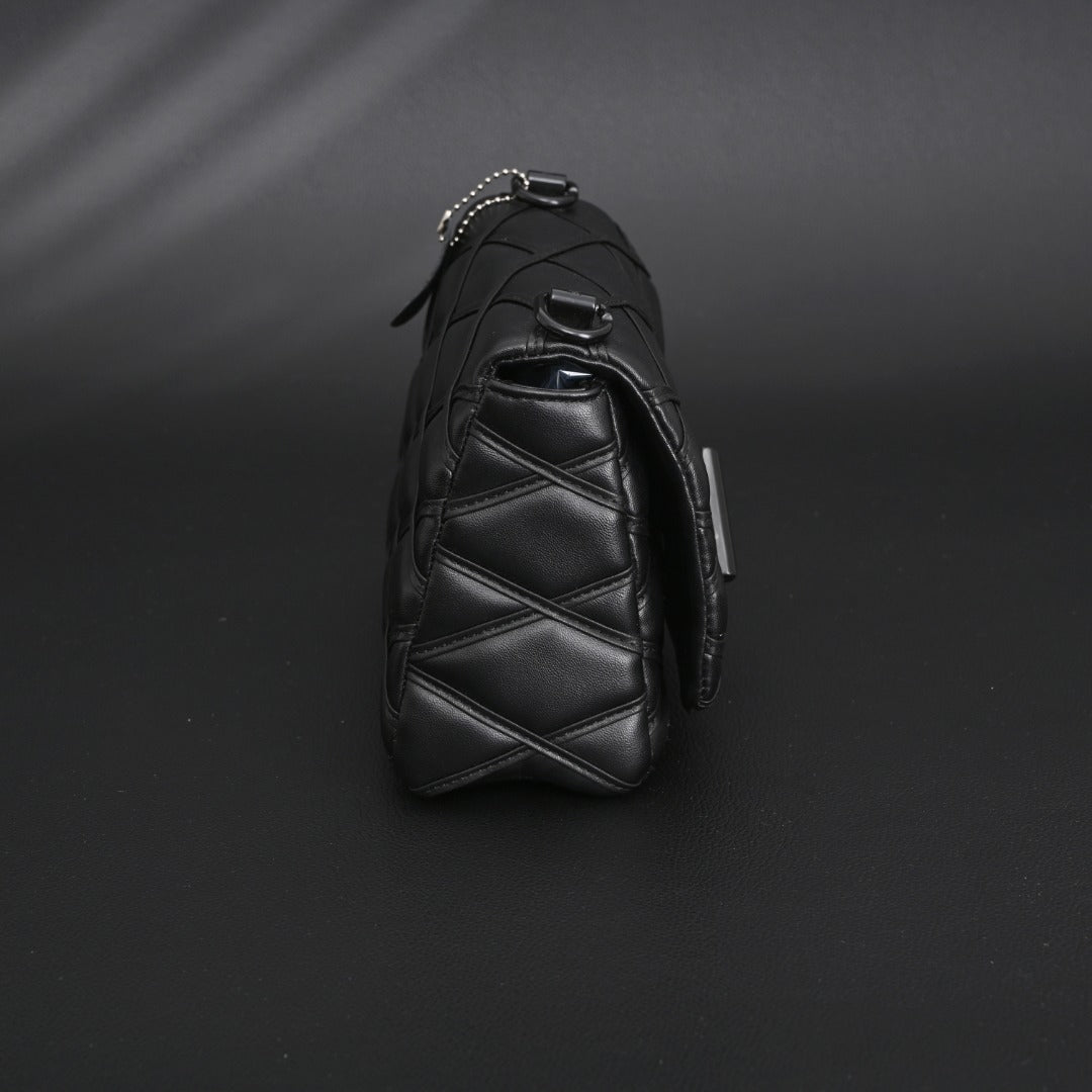 coussin bb bag – quilted black monogram leather