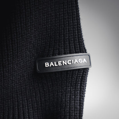 Balenciaga Logo-Patch Wool Crewneck Sweater