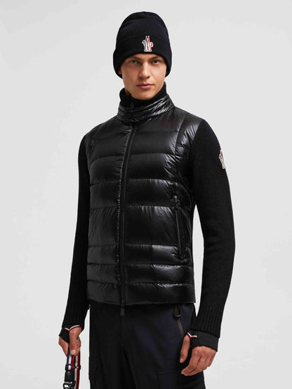 Padded Wool Zip-Up Cardigan