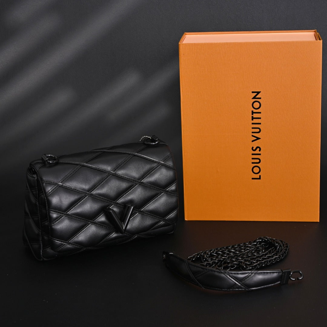 coussin bb bag – quilted black monogram leather