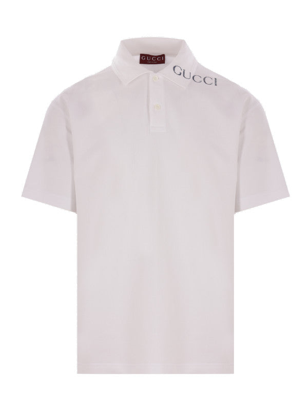 embroidered logo polo shirt
