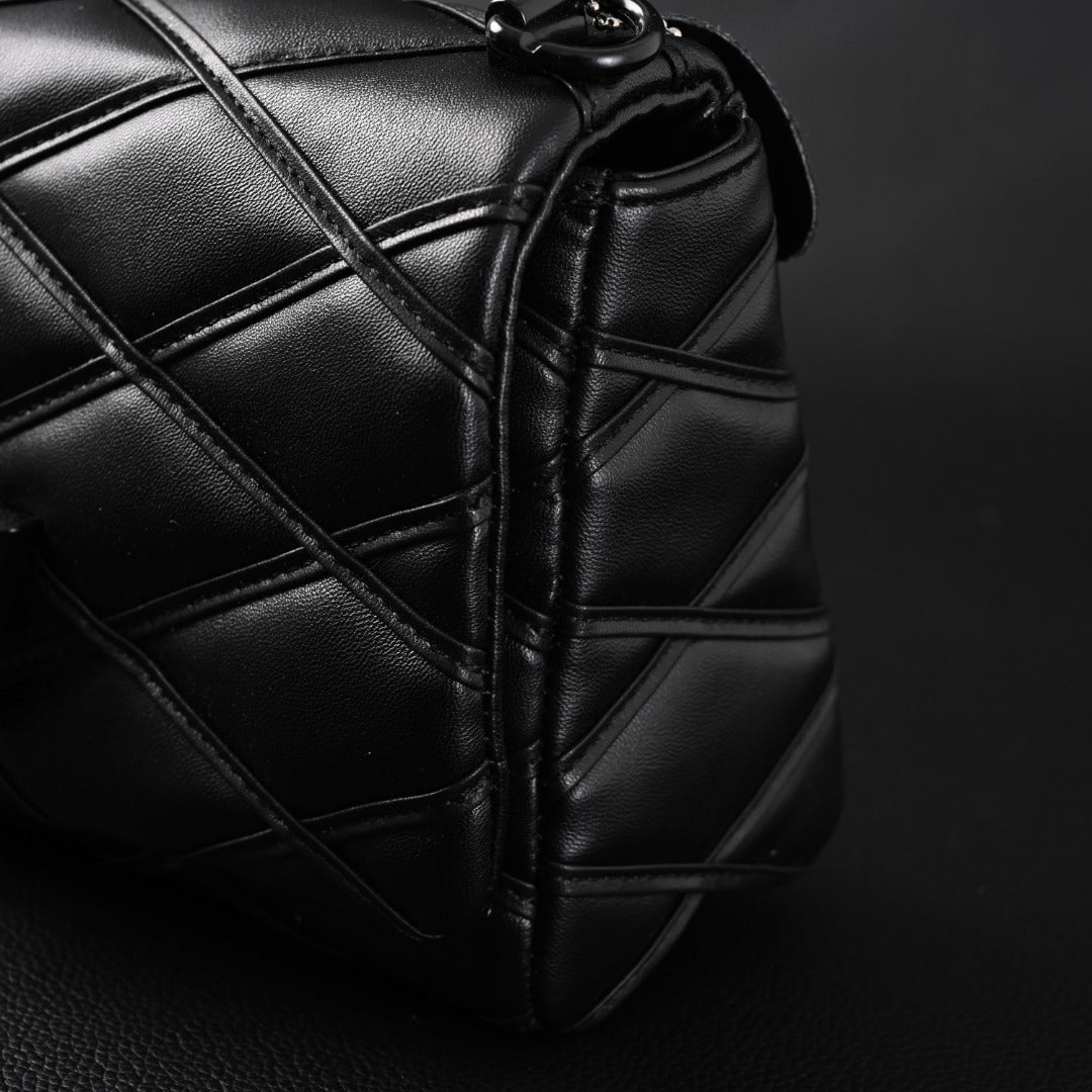 coussin bb bag – quilted black monogram leather