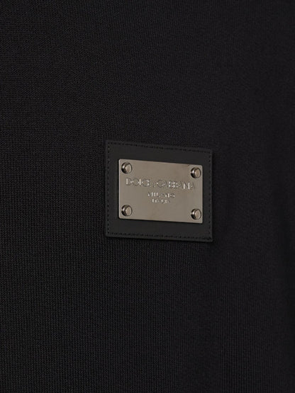 Plaque Cotton Jersey Hoodie