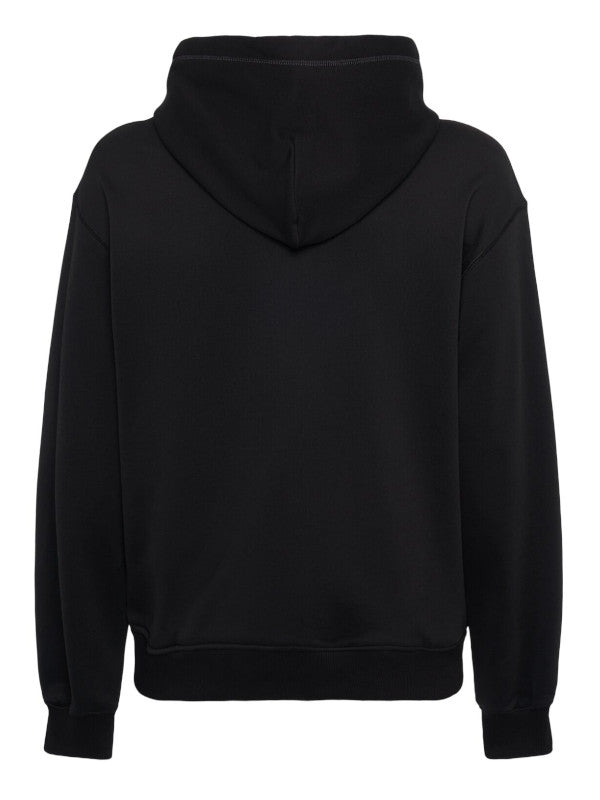 plaque cotton jersey hoodie