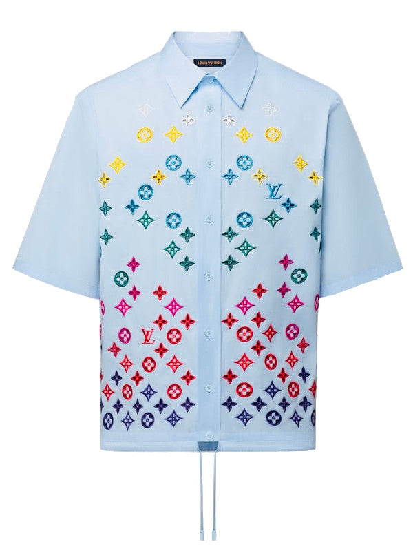 rainbow monogram gradient shirt – light blue