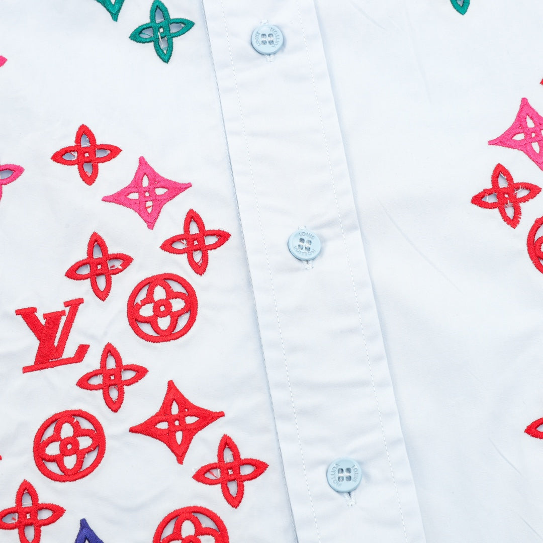 rainbow monogram gradient shirt – light blue