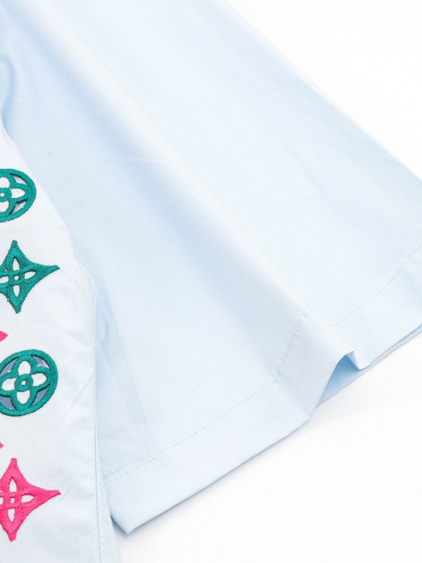 rainbow monogram gradient shirt – light blue