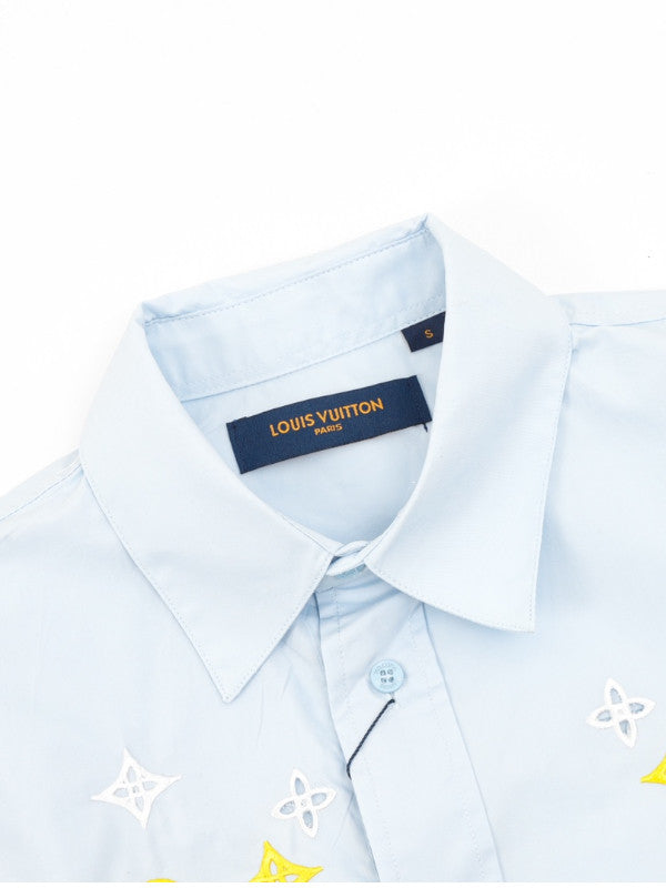 rainbow monogram gradient shirt – light blue