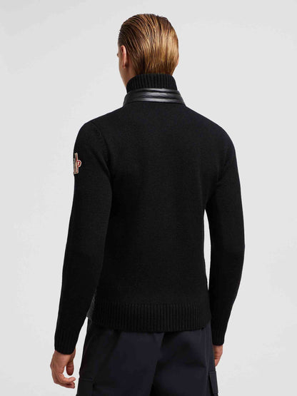 Padded Wool Zip-Up Cardigan
