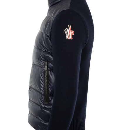 Padded Wool Zip-Up Cardigan