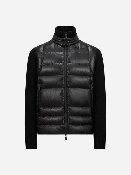 Padded Wool Zip-Up Cardigan