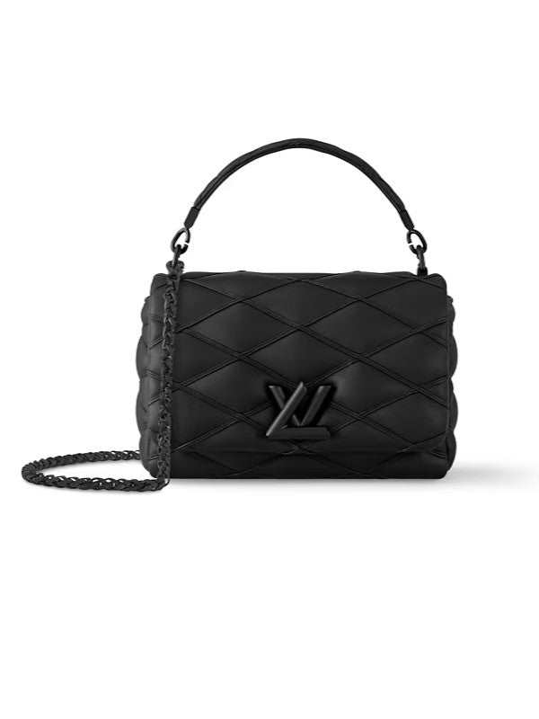 coussin bb bag – quilted black monogram leather