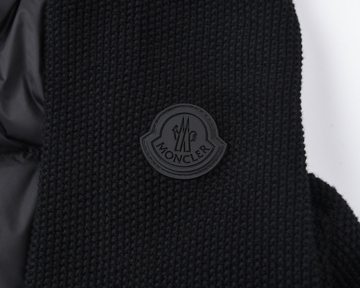 knit-sleeve down puffer jacket