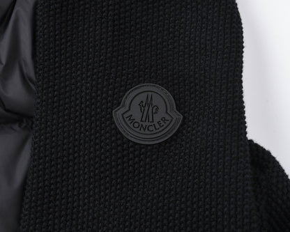 Knit-Sleeve Down Puffer Jacket