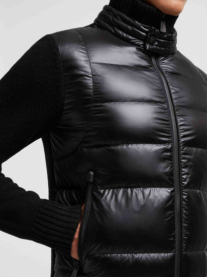 Padded Wool Zip-Up Cardigan