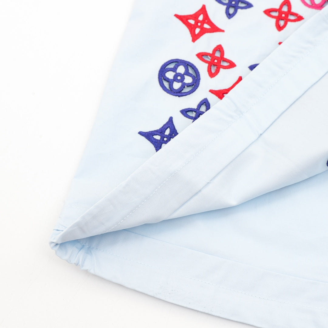 rainbow monogram gradient shirt – light blue