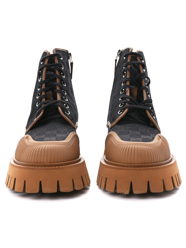 monogram combat boots