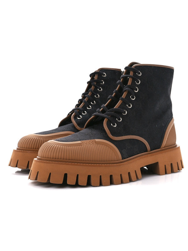 monogram combat boots