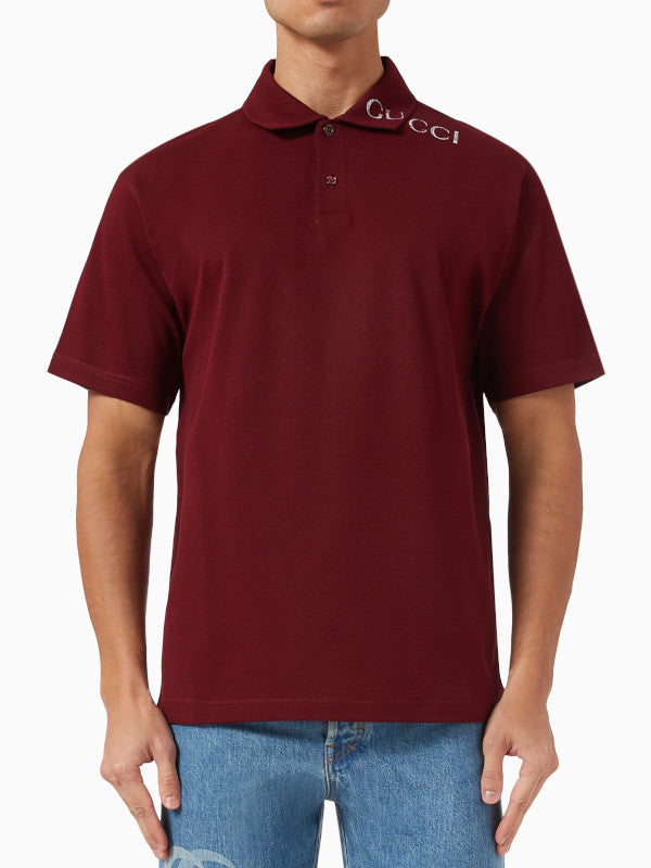 embroidered logo polo shirt