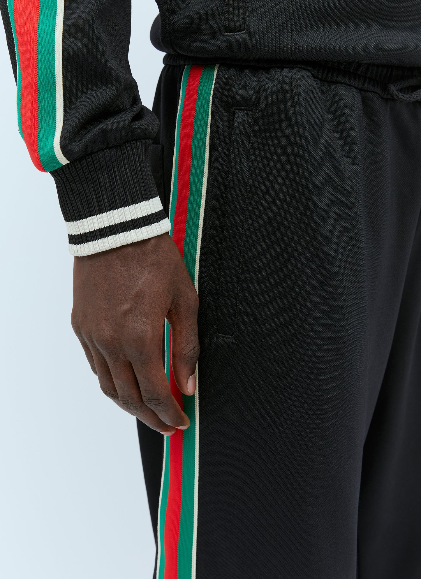 web-stripe track pants