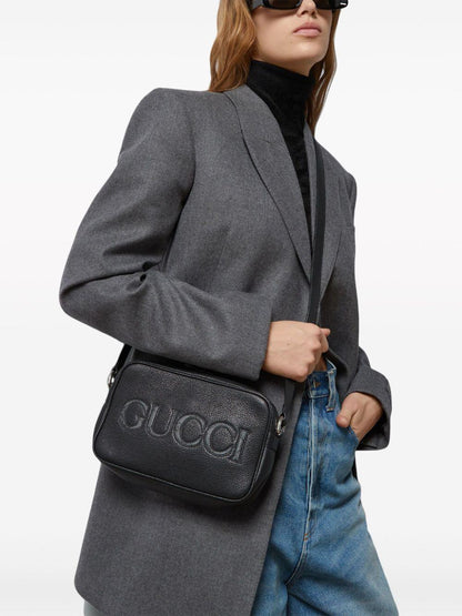 Embossed Leather Crossbody Bag