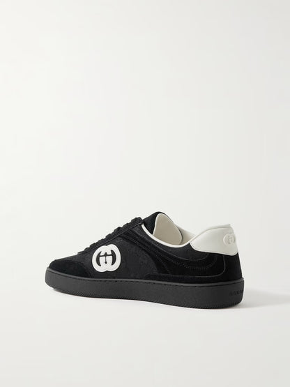 GG Embroidered Suede Sneakers