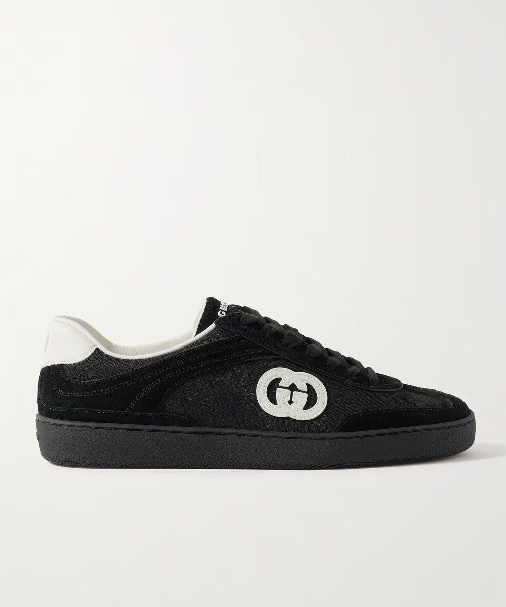 gg embroidered suede sneakers