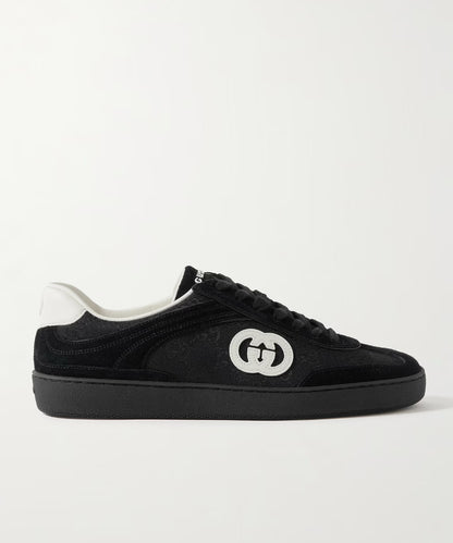 GG Embroidered Suede Sneakers